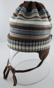 Döll  - Strick-Umschlagmütze mit Bindeband und Ohrenkläppchen aus Baumwolle